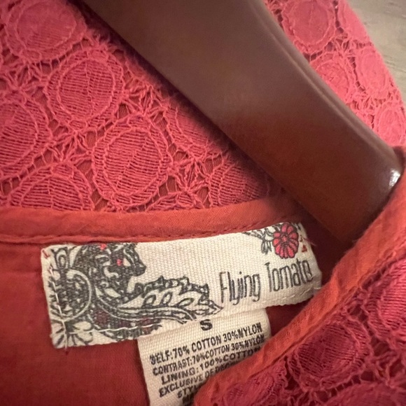 Flying Tomato Red Lace Floral Dress - Picture 5 of 6